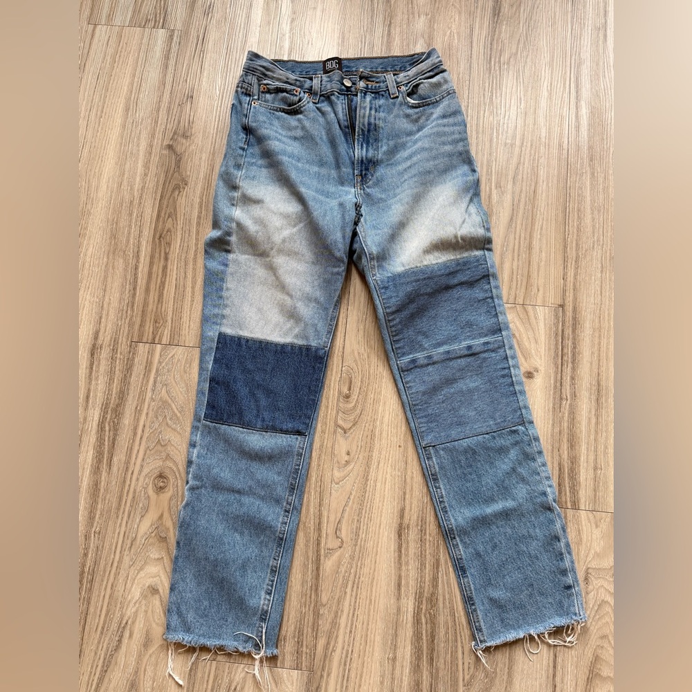 BDG Women's Two-Tone Blue Straight Leg Jeans